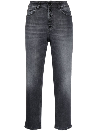 Dondup Mid-rise Cropped Jeans In Schwarz