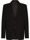 DOLCE & GABBANA HERALDIC-PATCH SINGLE-BREASTED BLAZER