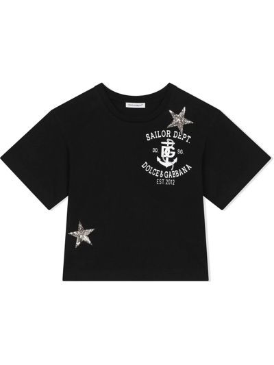 Dolce & Gabbana Star-patch Short-sleeve T-shirt In Schwarz