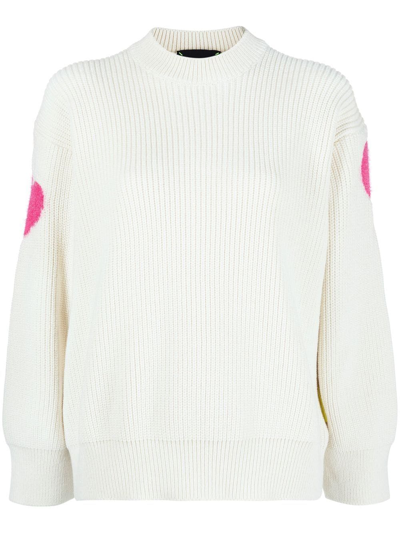 Barrow Woman White Sweater With Lurex Logo On The Back