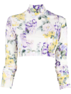 OFF-WHITE FLORAL-PRINT CROPPED TOP