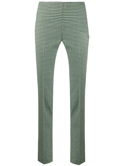 P.a.r.o.s.h Houndstooth Virgin Wool-blend Trousers In Grün