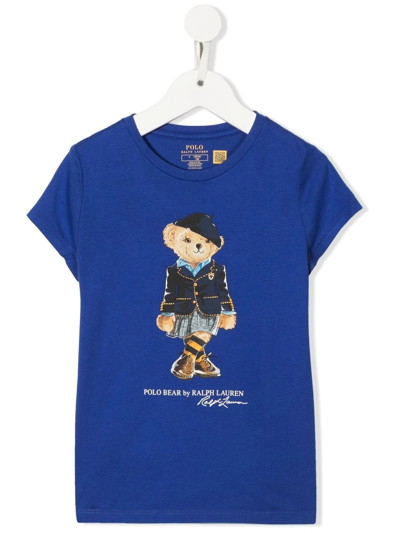 Ralph Lauren Polo Bear Cotton T-shirt In Blau