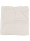 Rick Owens Frayed Cashmere-silk Scarf In Nude