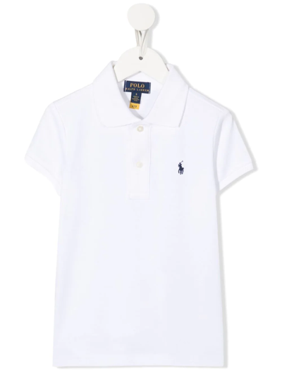 Ralph Lauren Kids' Embroidered-logo Polo Shirt In Weiss