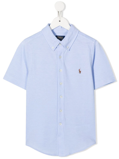 Ralph Lauren Oxford Short-sleeve Shirt In Blau