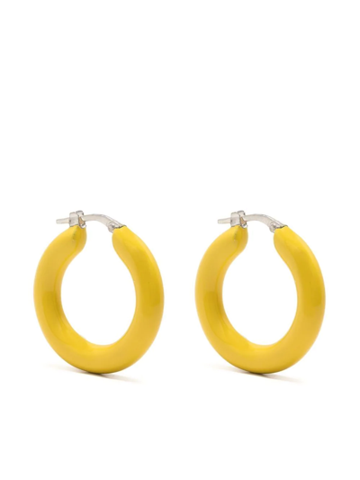 Jil Sander Sculpted Hoop Earrings In Yellow