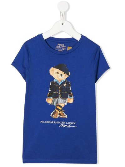 Ralph Lauren Polo Bear Cotton T-shirt In Blau