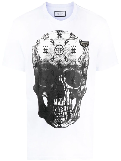 Philipp Plein Skull-print Short-sleeve T-shirt In Weiss