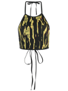 Ambush Jacquard-pattern Strapless Top In Schwarz