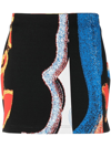 Ambush Women's Abstract-print Canvas Miniskirt In Schwarz