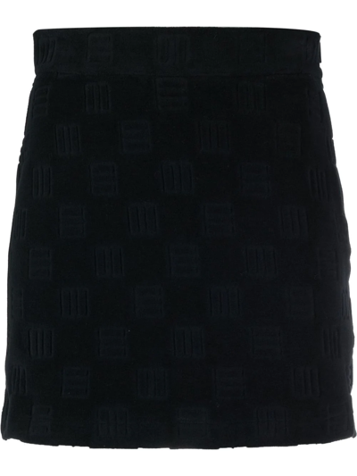Ambush Monogram-debossed Mini Skirt In Black
