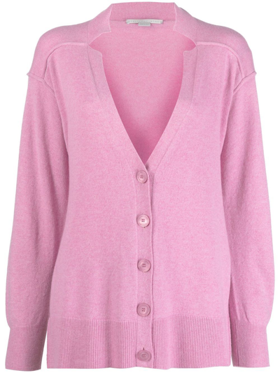 Stella Mccartney Notched-detail Oversized Cardigan In Pink