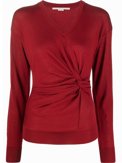Stella Mccartney Twist-detail Wool Top In Red