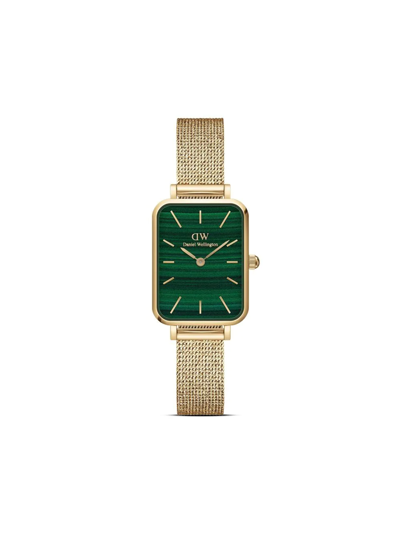 Daniel Wellington Quadro Pressed Evergold 20x26mm In Green