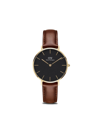 Daniel Wellington Petite St. Mawes Rose Goldtone Stainless Steel Leather-strap Watch In Schwarz