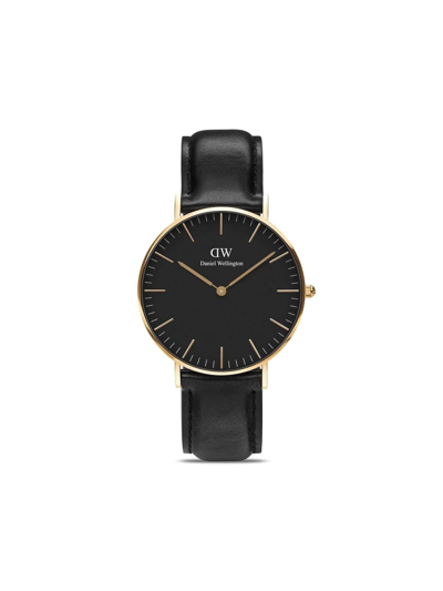 Daniel Wellington Men's Classic Sheffield Rose Gold & Leather Strap Watch/36mm In Black