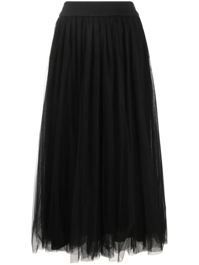 Mugler High-waisted Tulle Skirt In Black
