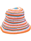 Dsquared2 Striped Knited Hat In Orange