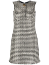 Lanvin Houndstooth-pattern Wool Shift Dress In Nude