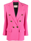 Alexandre Vauthier Oversized Double Breasted Wool Jacket In Pink