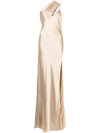 MICHELLE MASON SIDE-SLIT ONE-SHOULDER GOWN