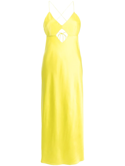 Michelle Mason Cut-out Detail Midi Dress In Gelb
