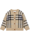 BURBERRY CHECK-PATTERNED CASHMERE-BLEND CARDIGAN