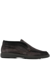 Santoni Slip-on Suede Boots In Grey