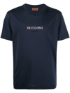 Missoni Crew Neck Short Sleeves T-shirts In Blau