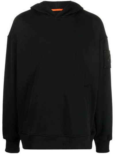 Moose Knuckles Logo-patch Cotton Hoodie In Black