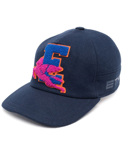 Etro Logo Patch Baseball Cap In Blue