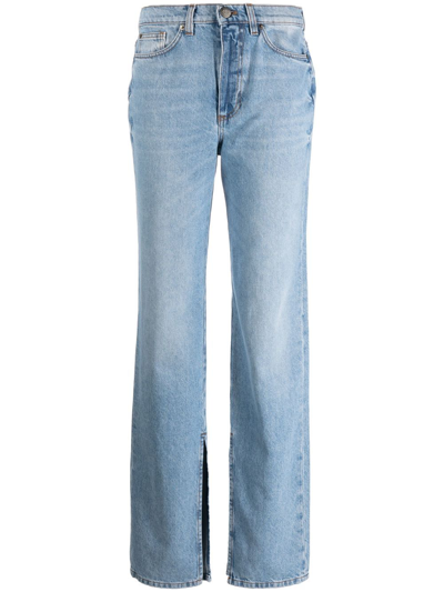 Twinset High-rise Straight-leg Jeans In Blue
