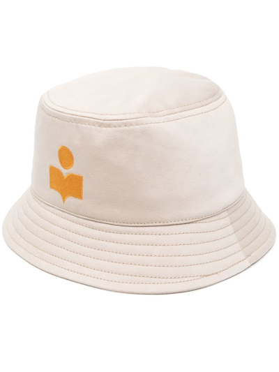 Isabel Marant Logo-embroidered Bucket Hat In Nude