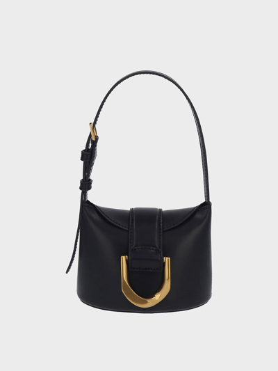 Charles & Keith Gabine Bucket Bag In Black