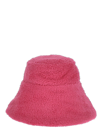 Ruslan Baginskiy Eco-shearling Bucket Hat In <p> Pink Bucket Hat In Polyester With Oversized Look