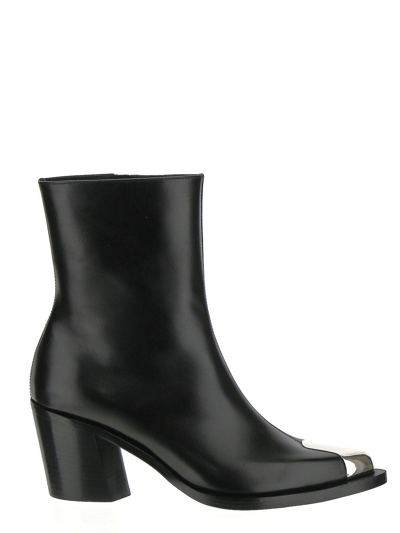 ALEXANDER MCQUEEN PUNK BOOTIE IN BLACK AND SILVER,709986WHSWD1081
