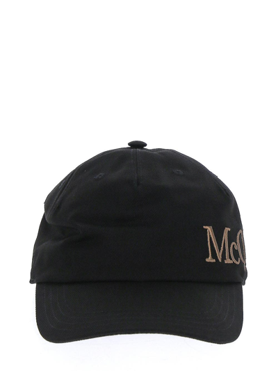 Alexander Mcqueen Logo Embroidery Baseball Cap In Black
