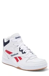 Reebok Royal Bb4500 Hi2 Sneaker In White/ Vector Red/ Navy