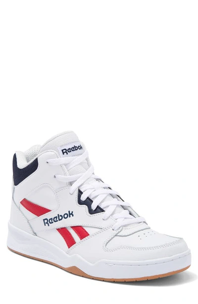 Reebok Royal Bb4500 Hi2 Sneaker In White/ Vector Red/ Navy
