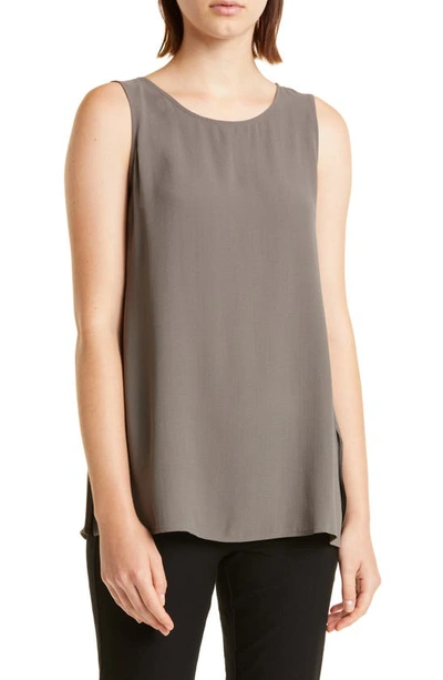 Eileen Fisher Ballet Neck Silk Tunic Top In Rye