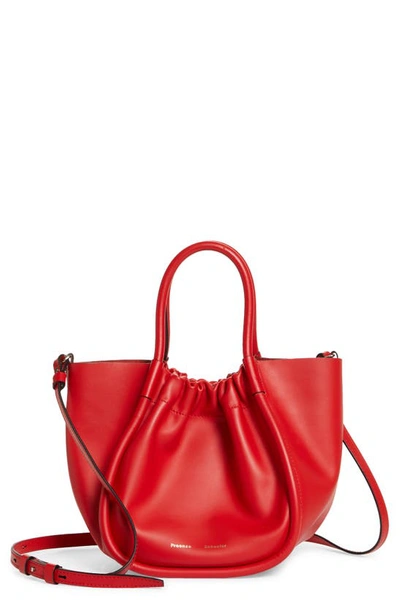 Proenza Schouler Small Ruched Leather Crossbody Tote In Scarlet