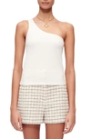 Maje One-shoulder Stretch-woven Top In White