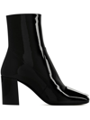 SAINT LAURENT CHUNKY HEELED 80MM LEATHER BOOTS