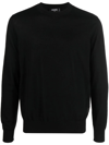 Dsquared2 Cotton Sweatshirt With Ribbed Cuffs And Hem In Black