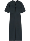 Victoria Beckham Utility Detail Midi Dress In Grau