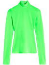 Victoria Beckham Women's Fluorescent Velvet Mock Neck Top In Green