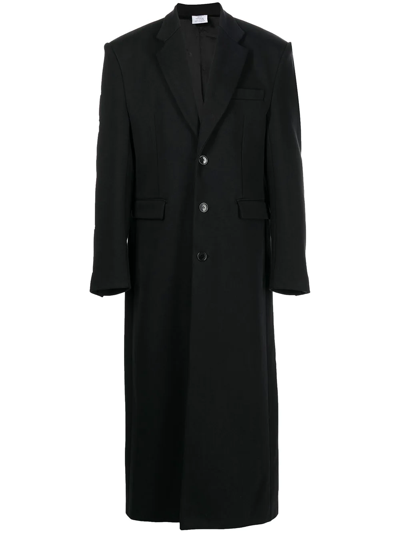 Vetements Oversized Single-breasted Coat In Black