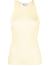 Ganni Melange-knit Sleeveless Top In Gelb