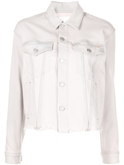 Mother The Cut Drifter Denim Jacket In Dunked In Trouble In Pink